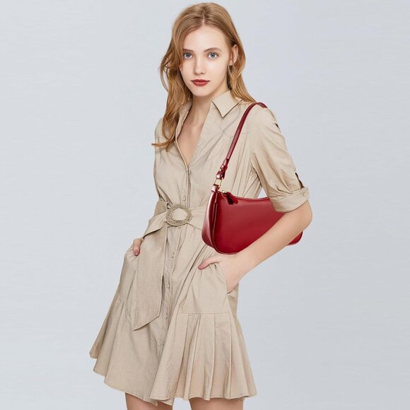 Compact Vegan Leather Hobo Purse with Adjustable Shoulder Strap for Any Occasion - Picture 7 of 7